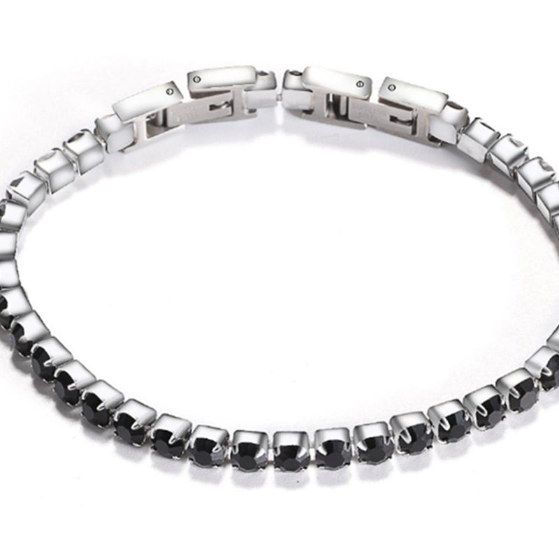 Veile Studios Detachable Titanium Steel Double Buckle Zircon Tennis Bracelet