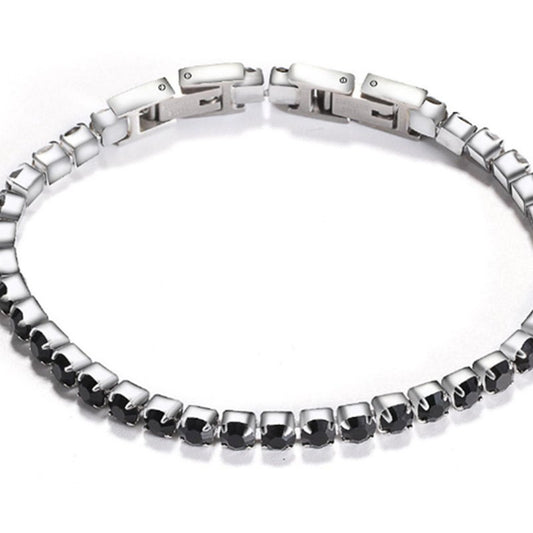 Veile Studios Detachable Titanium Steel Double Buckle Zircon Tennis Bracelet