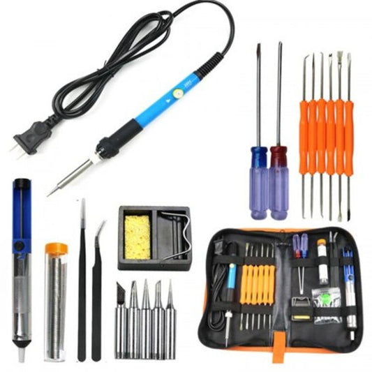 Temperature Electric Soldering Iron Kit With Welding Repair Tool Light Sky Blue Us Ac110 120V