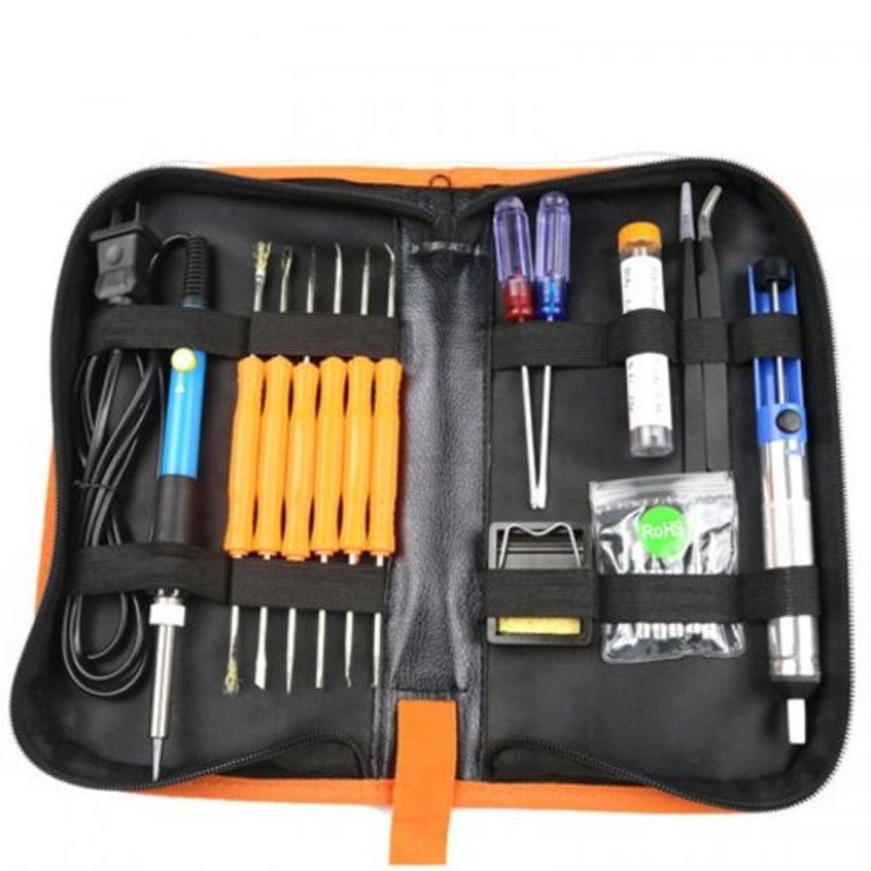 Temperature Electric Soldering Iron Kit With Welding Repair Tool Light Sky Blue Us Ac110 120V