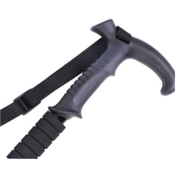 Aluminum 4 Section Curved Handle Hiking Poles For Walking Or Trekking