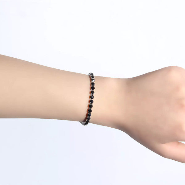 Veile Studios Detachable Titanium Steel Double Buckle Zircon Tennis Bracelet