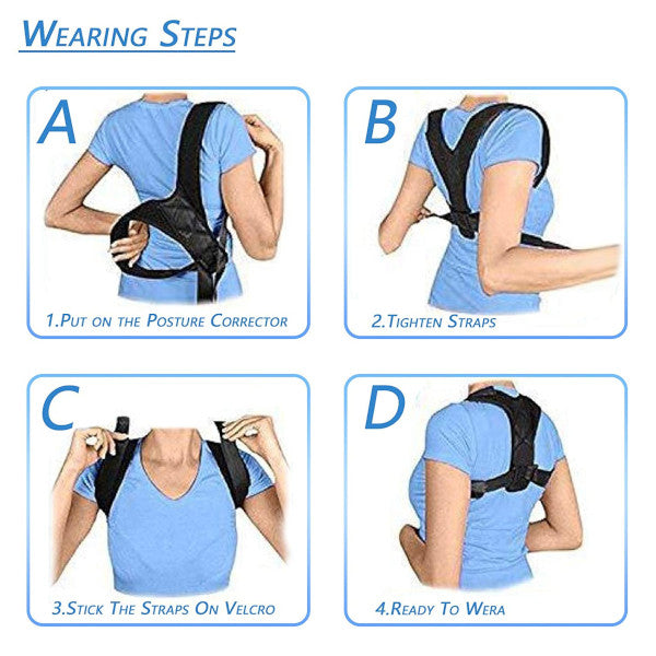 1 Sets of Hod Health & Home Shoulder Back Hump Posture Corrector Belt Support Brace Straightener