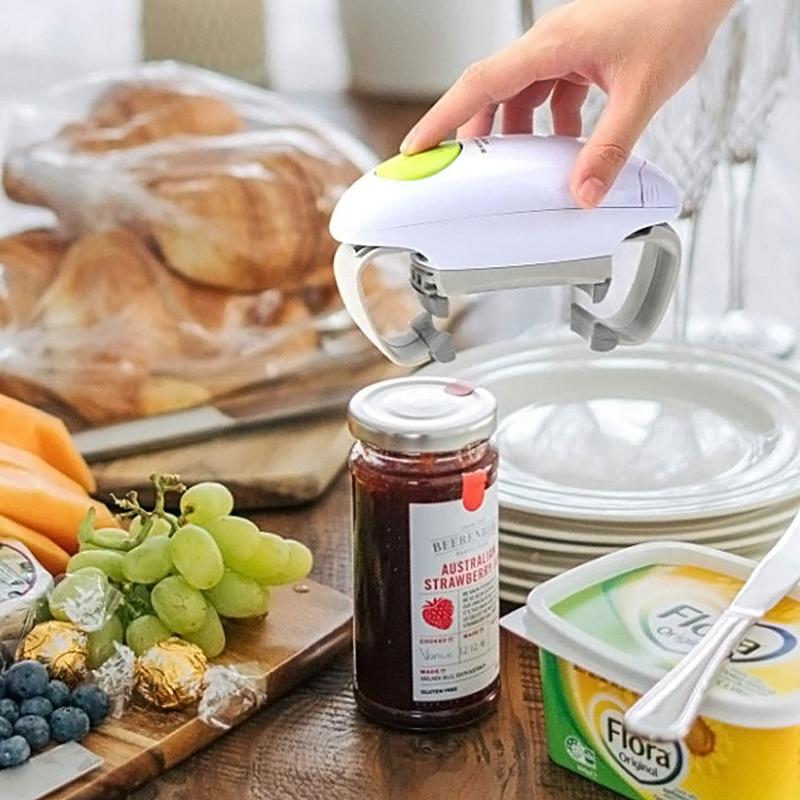 Electric One Push Battery Powered Jar Lid Opener Kitchen Gadget