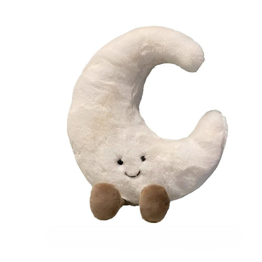 Plush Moon Shape Pillow With Legs Soft Cushion For Garden Decor