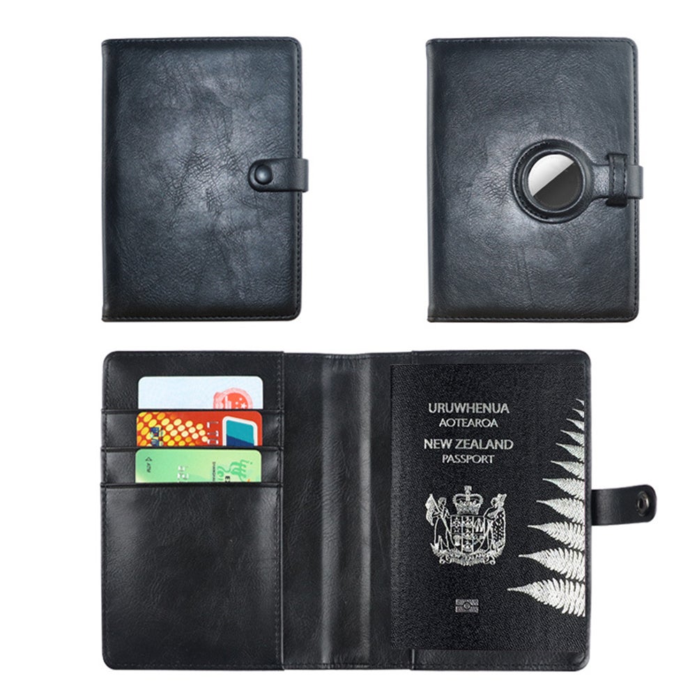 Passport Holder Travel Wallet With Protective Case For Airtag