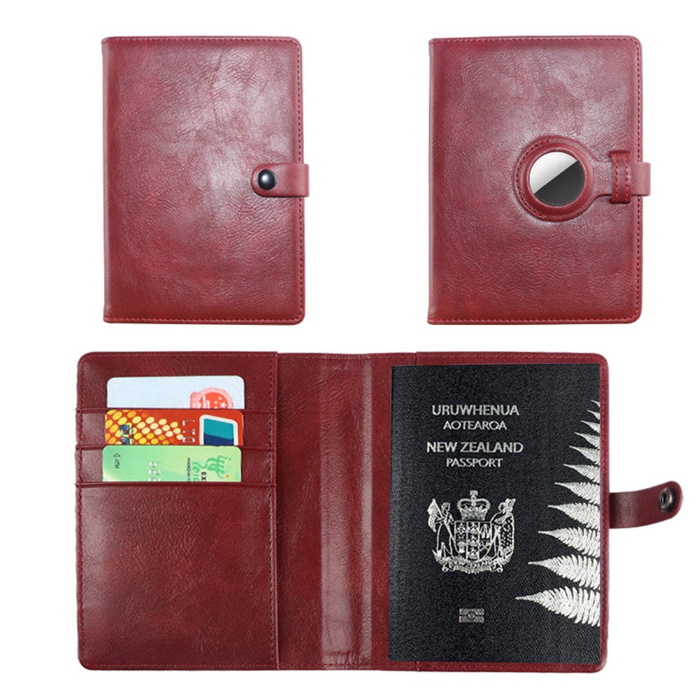 Passport Holder Travel Wallet With Protective Case For Airtag