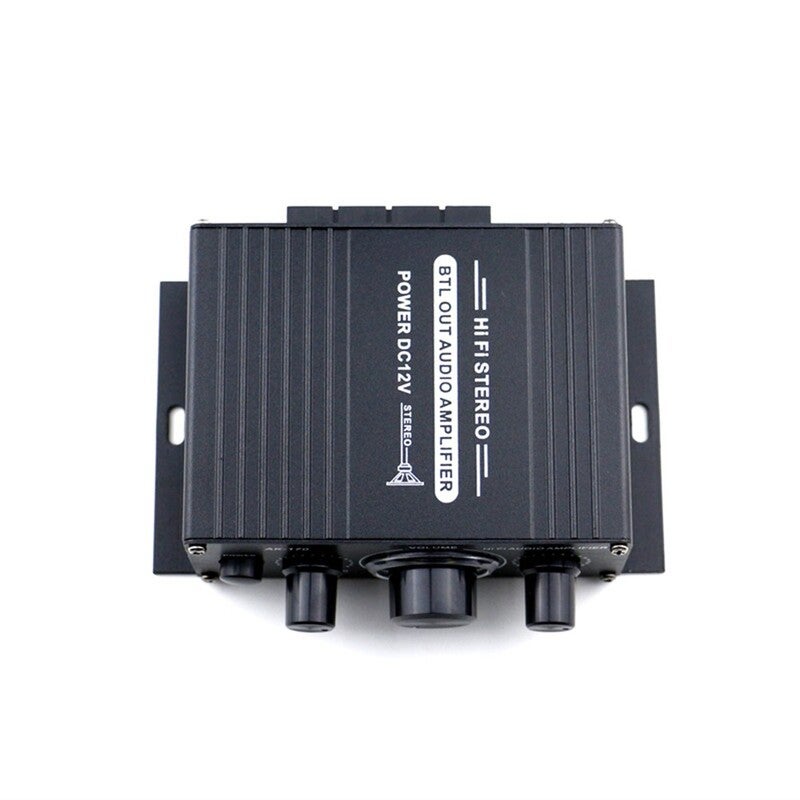Ak170 12V Mini Audio Power Amplifier Digital Receiver Dual Channel 20W20w Bass Treble Volume Control For Car Use