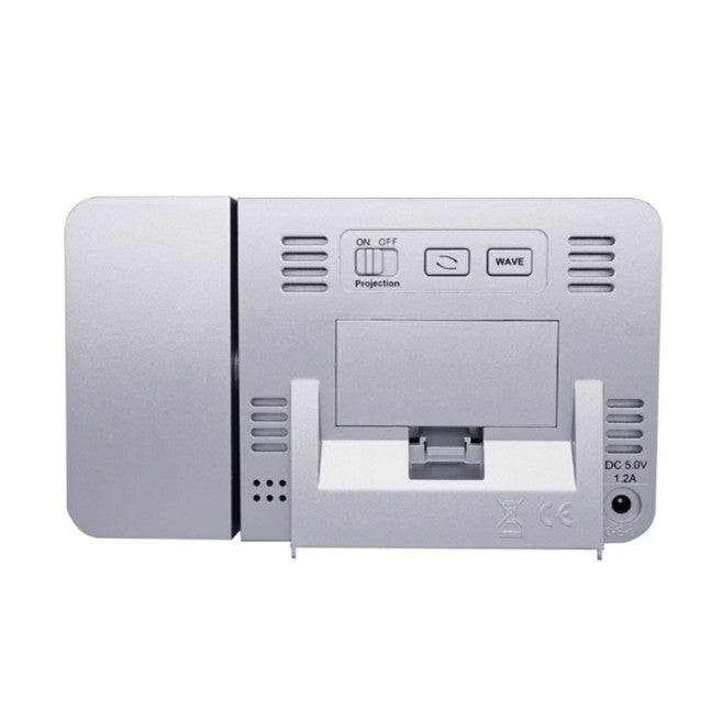 Alarm Clock With Time Temperature Projection Usb Charging Silver