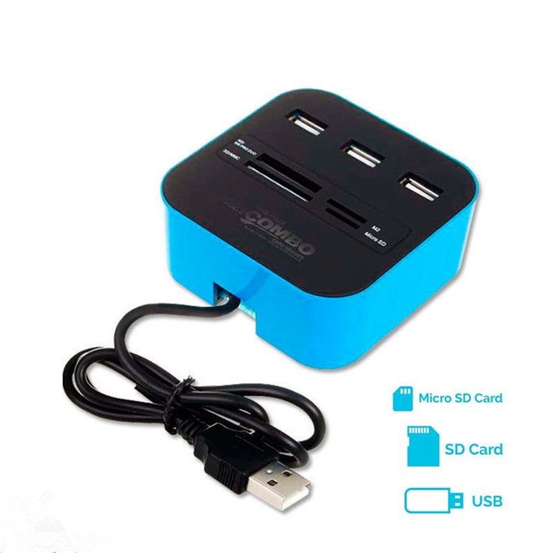All In 1 Usb 2.0 3-Port Hub Multi Card Reader Computer Accessories