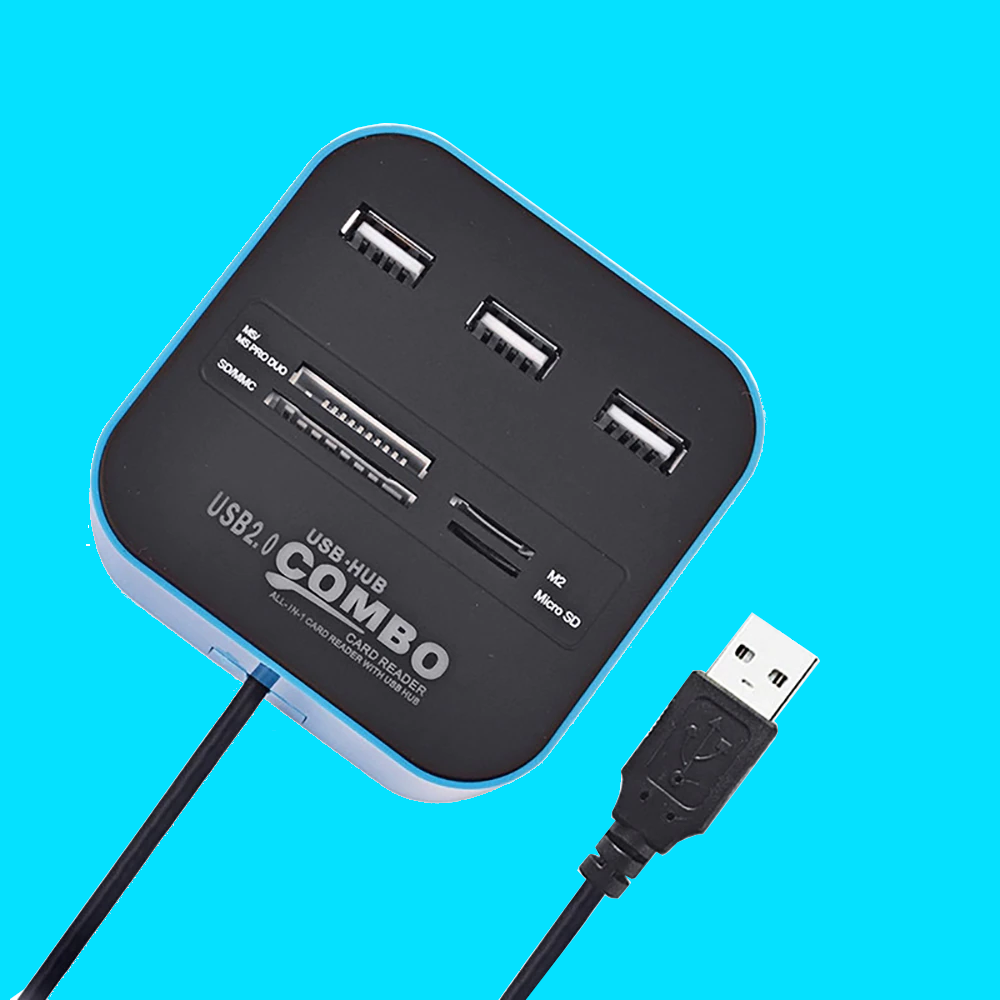 All In 1 Usb 2.0 3-Port Hub Multi Card Reader Computer Accessories