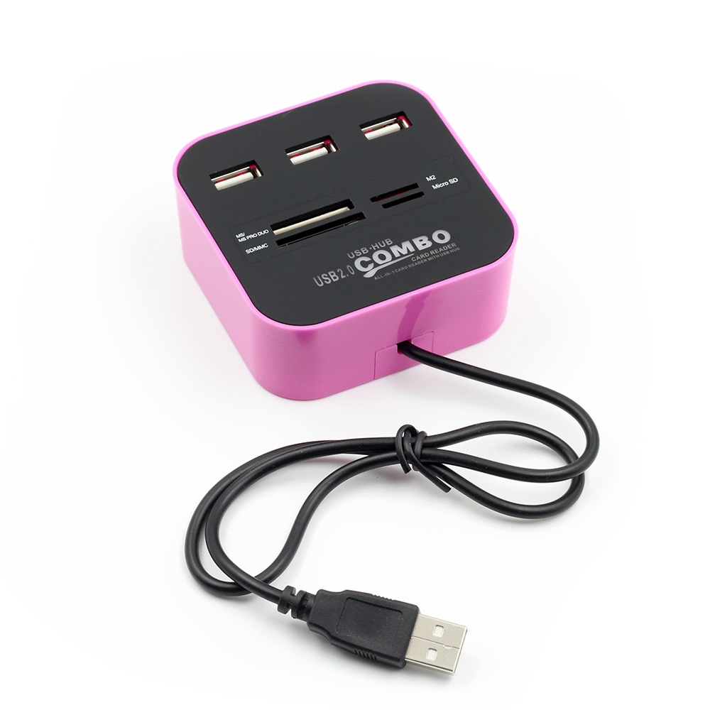 All In 1 Usb 2.0 3-Port Hub Multi Card Reader Computer Accessories