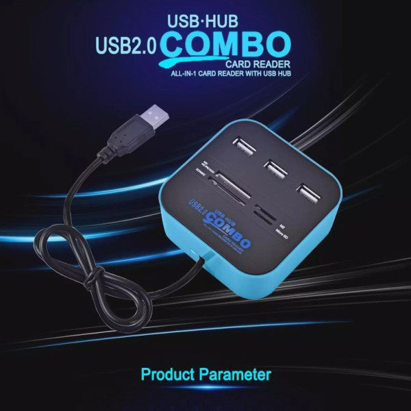 All In 1 Usb 2.0 3-Port Hub Multi Card Reader Computer Accessories