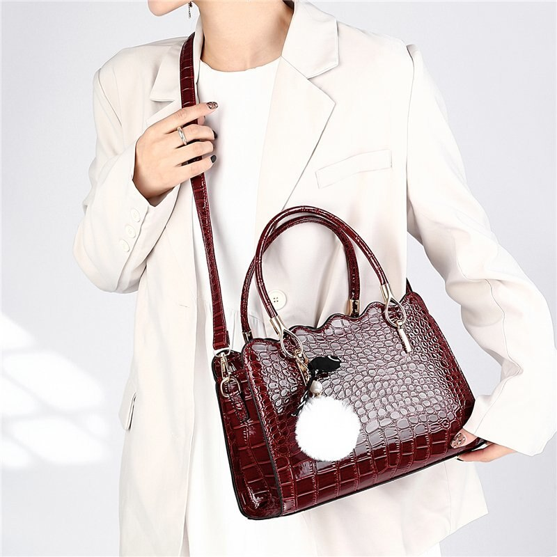Alligator Luxury Handbags Pu Leather High Quality Shoulder Crossbody Bags For Women Large Capacity
