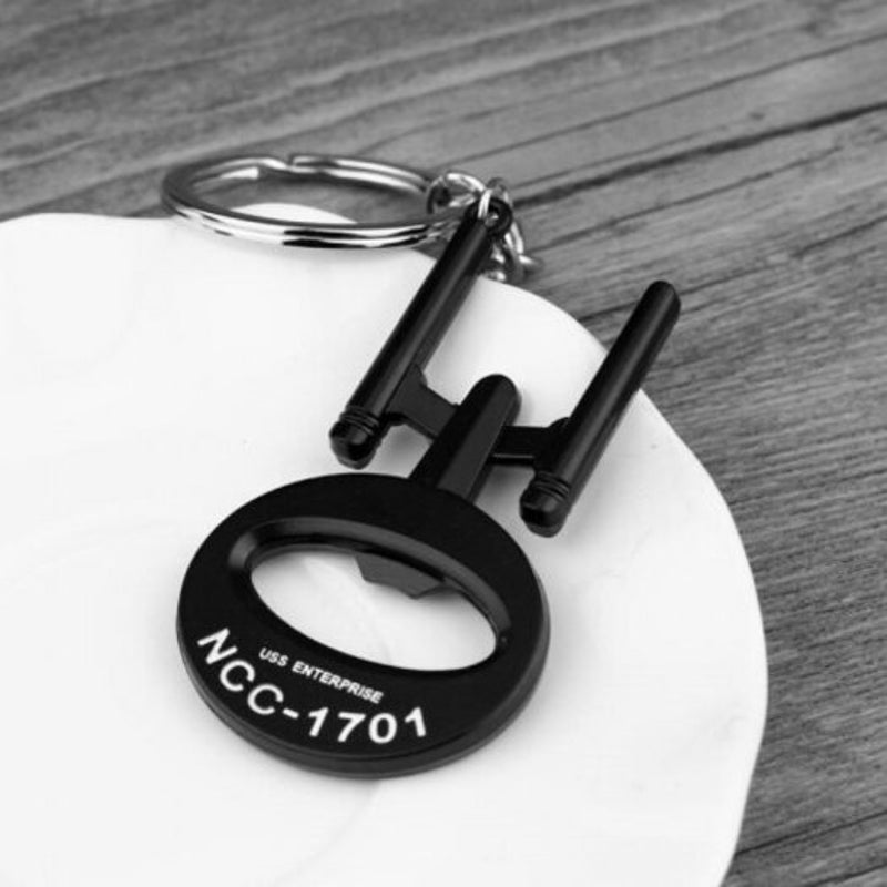 Alloy Multifunctional Bottle Opener Key Chain Ring Black