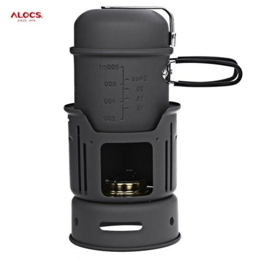 7Pcs/Set 2-Person Portable Outdoor Cookware Camping Hiking Cooking Alcohol Stove