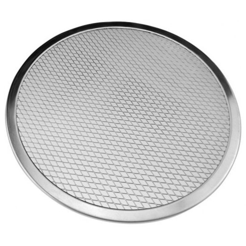 Aluminium Flat Mesh Pizza Screen Oven Baking Tray Net Silver 22.86Cm