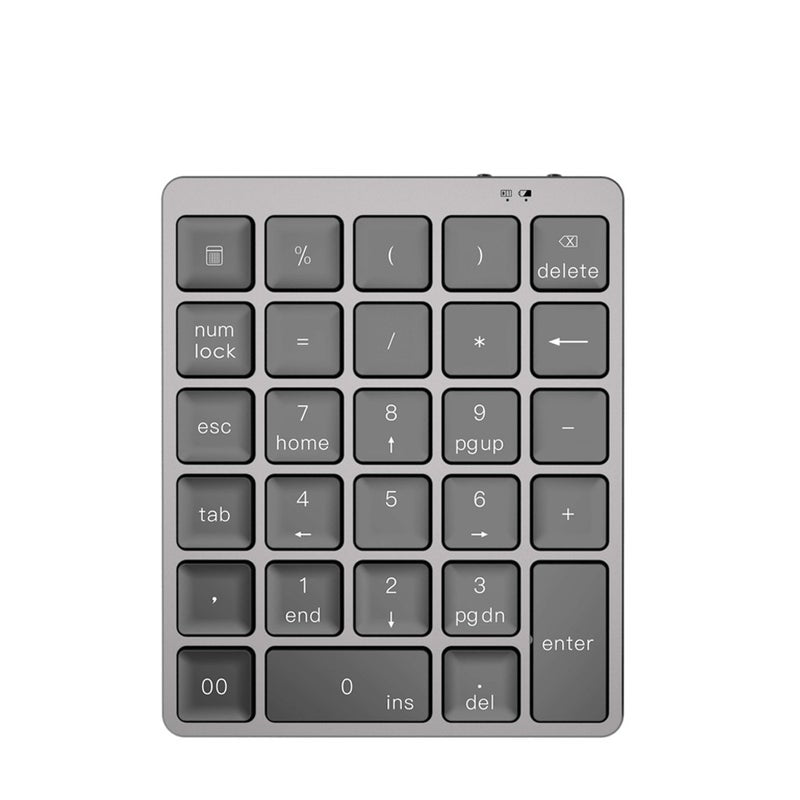 Aluminum Alloy 28 Keys Bluetooth Wireless Numeric Keypad 140Mah Mini Numpad Accounting