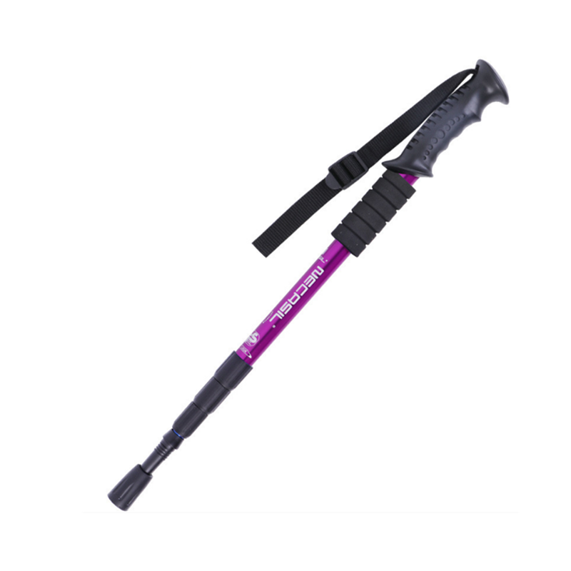 Straight Shank Trekking Pole Lock Telescopic Belt 3 Section Shock Absorber