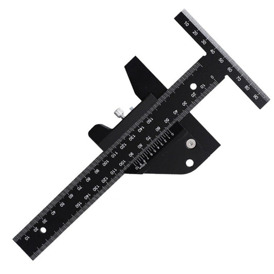 Aluminum Alloy Scale Metric Measure Scribing Ruler Woodworking Marking Tool