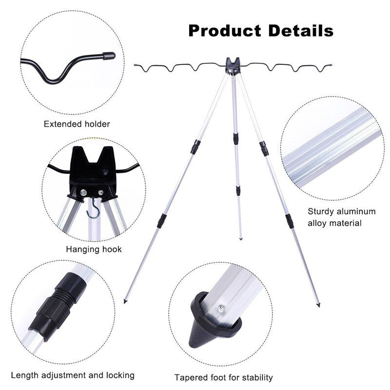 Aluminum Alloy Telescopic Fishing Rod Stand 01