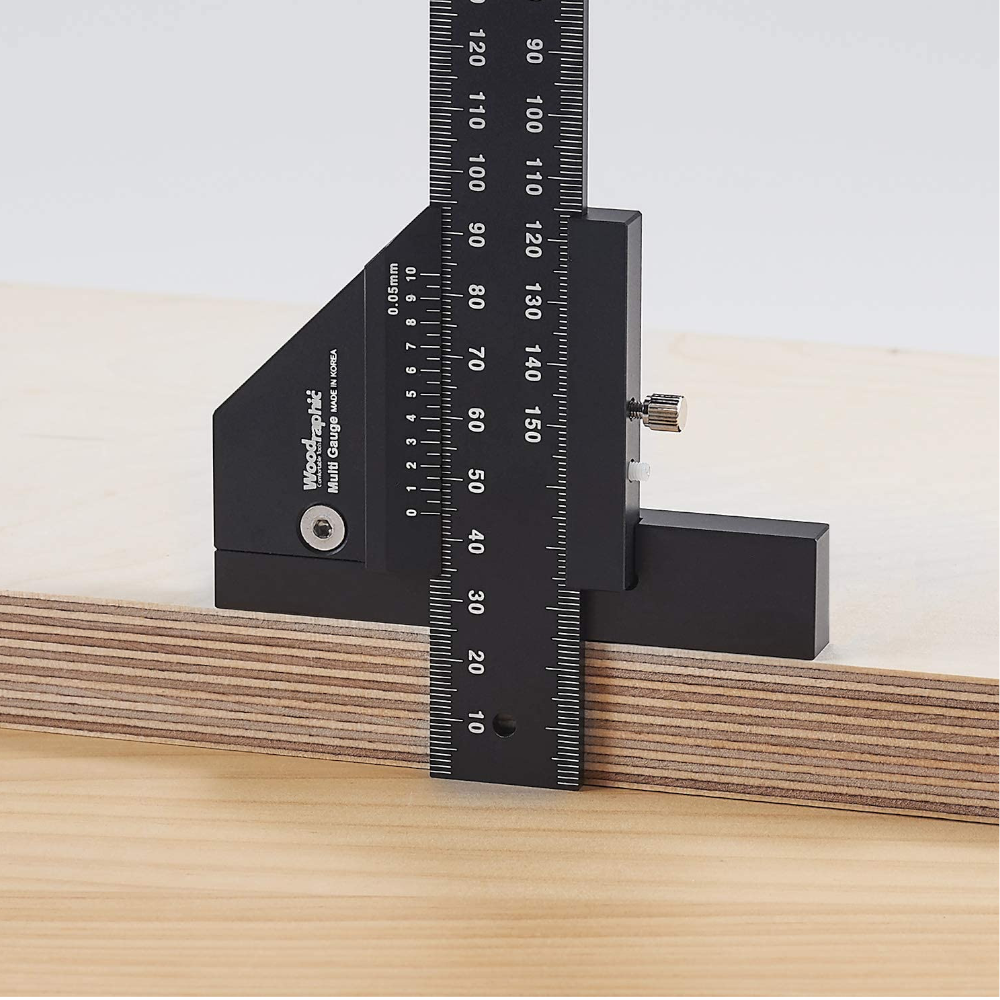 Aluminum Alloy Scale Metric Measure Scribing Ruler Woodworking Marking Tool