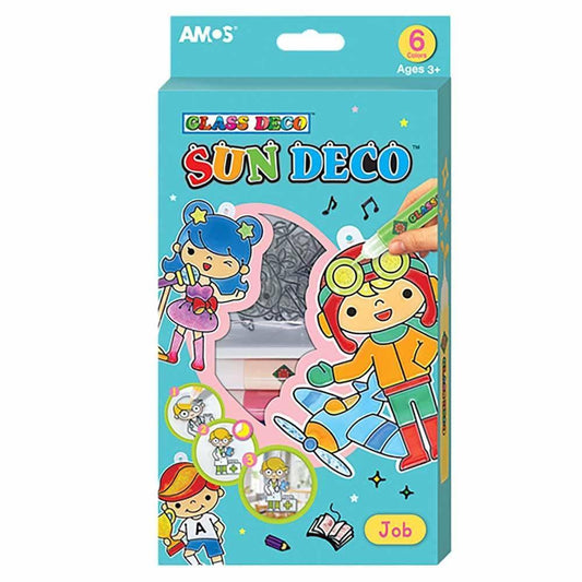 Amos Creative Suncatcher Painting Set For Kids With 6 Colors And Fun Diy Craft