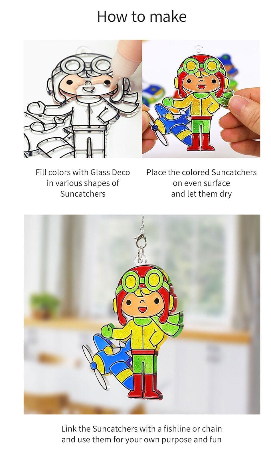 Amos Creative Suncatcher Painting Set For Kids With 6 Colors And Fun Diy Craft