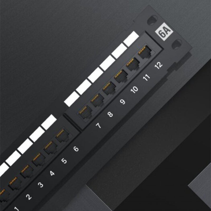 12 Port Utp Mini Patch Panel With Wallmount Bracket Included Black Cat5