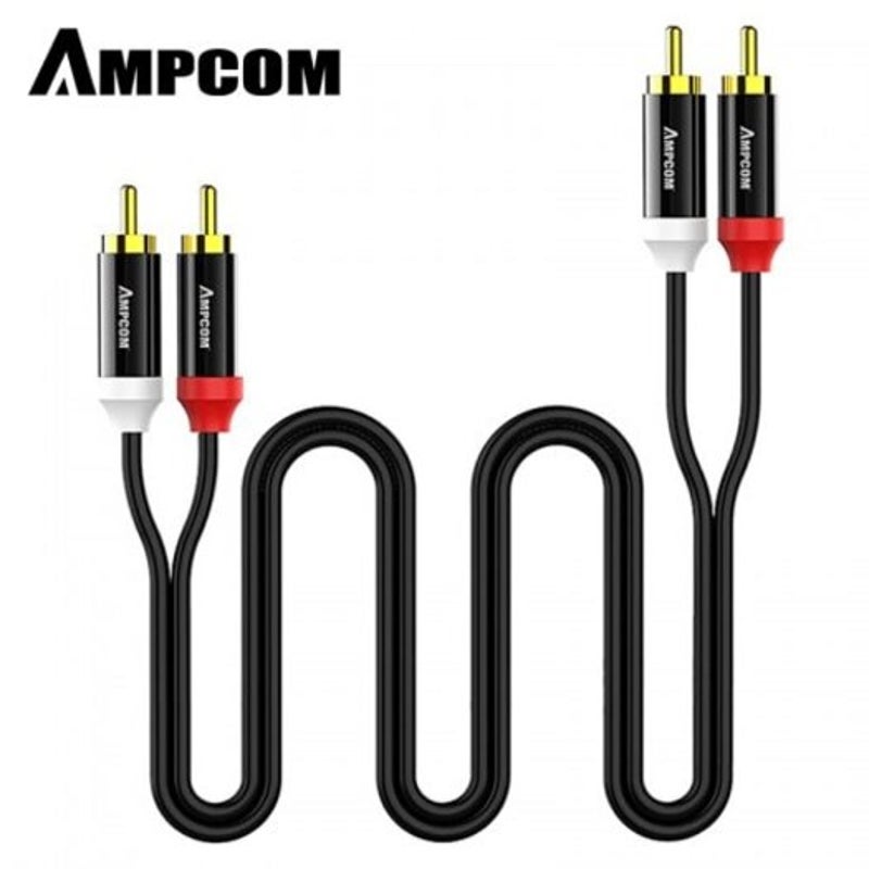 2Rca To Male Gold Plated Copper Core For Home Stereo Receiver 1M