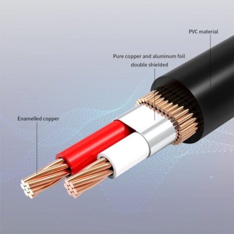2Rca To Male Gold Plated Copper Core For Home Stereo Receiver 1M