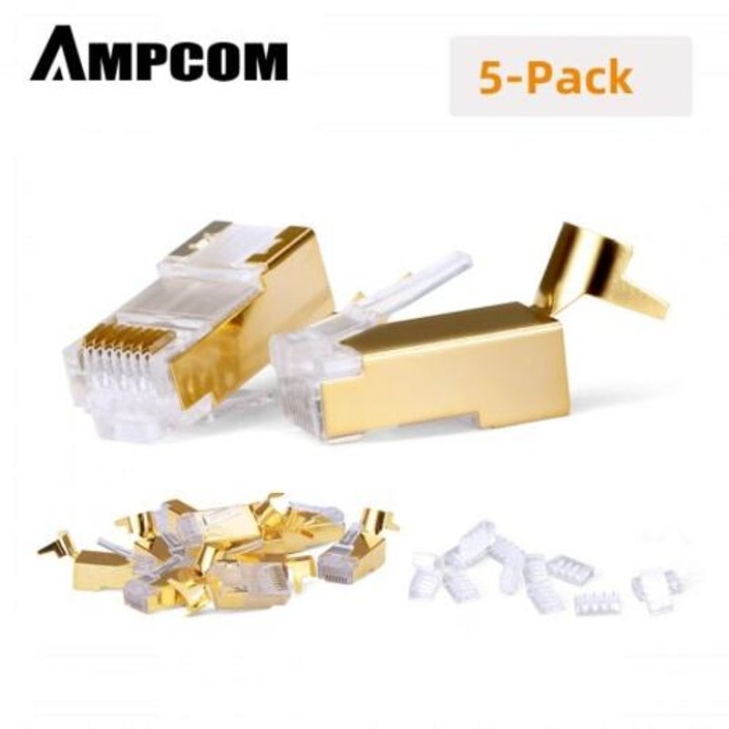 Cat7 Shielded 50U Gold Platedrj45 Modular Plug Rj Connector For Ethernet Cable Pcs