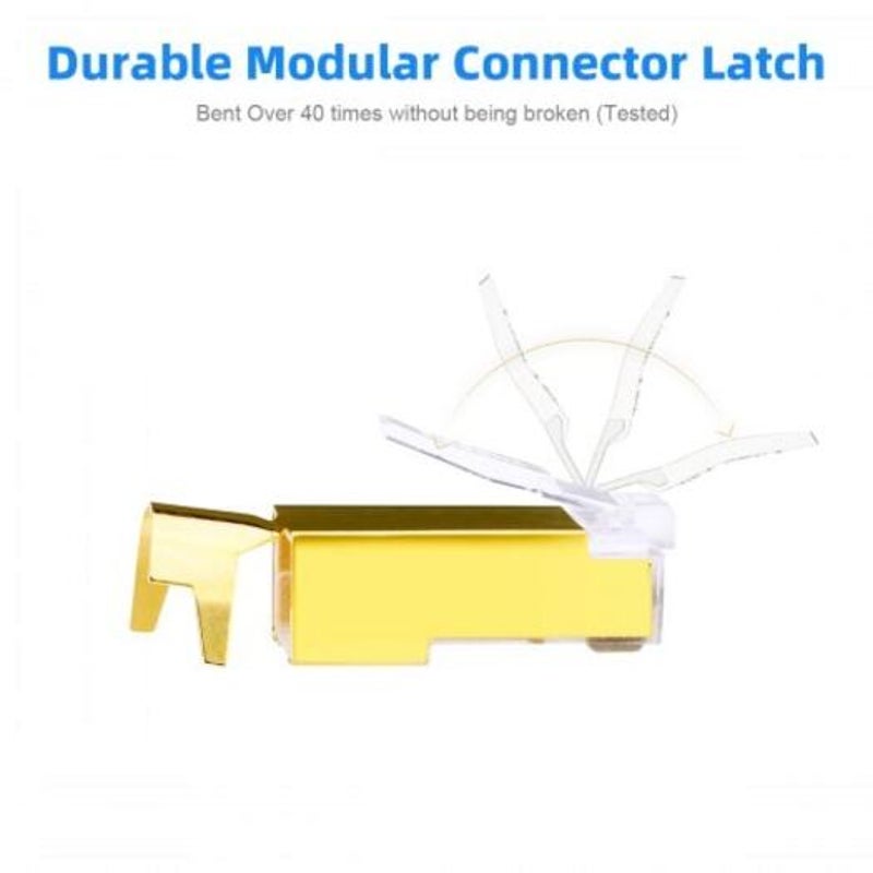 Cat7 Shielded 50U Gold Platedrj45 Modular Plug Rj Connector For Ethernet Cable Pcs