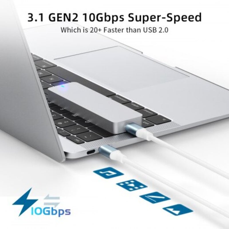 Usb C To 3.1 Gen 2 10Gbps 100W 4K Video Data Transfer Fast Charging Type Cable 0.5M White