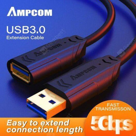 Usb To Extension Cable 3.0 5Gbps Male Female Adapter Cord 1M Black