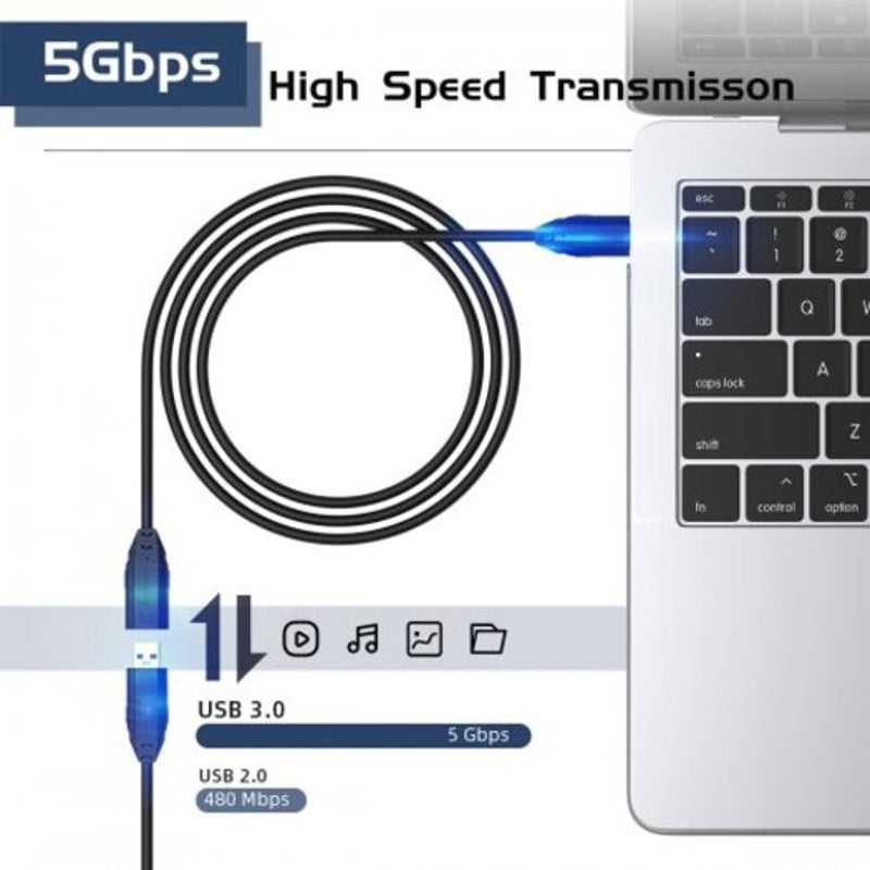 Usb To Extension Cable 3.0 5Gbps Male Female Adapter Cord 1M Black