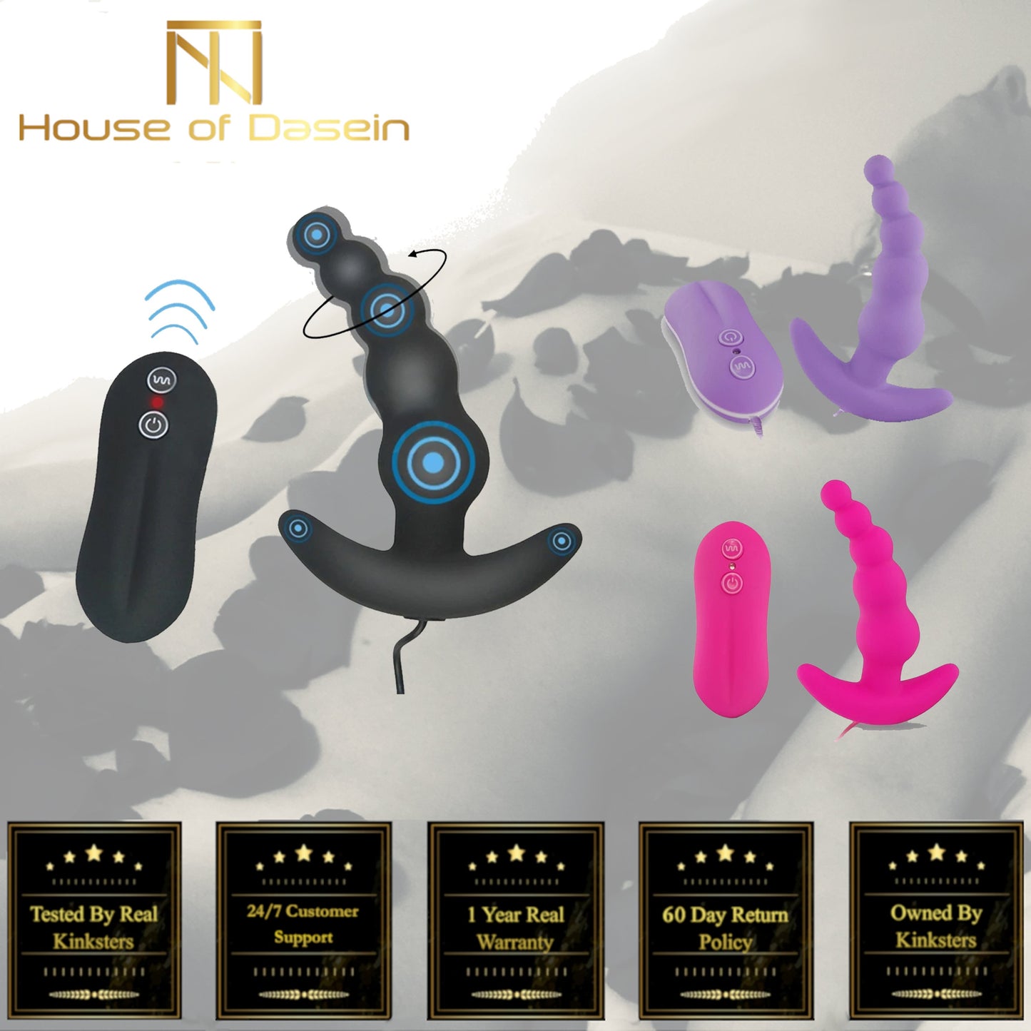 Anal Beads Vibrator 10 Speeds Remote Prostate Massager Butt Plug