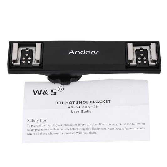Dual Hot Shoe Flash Speedlite Light Bracket Splitter For Canon 7Dii 70D 5Dr 5Drs 5Diii 6D Dslr Camera Camcorder