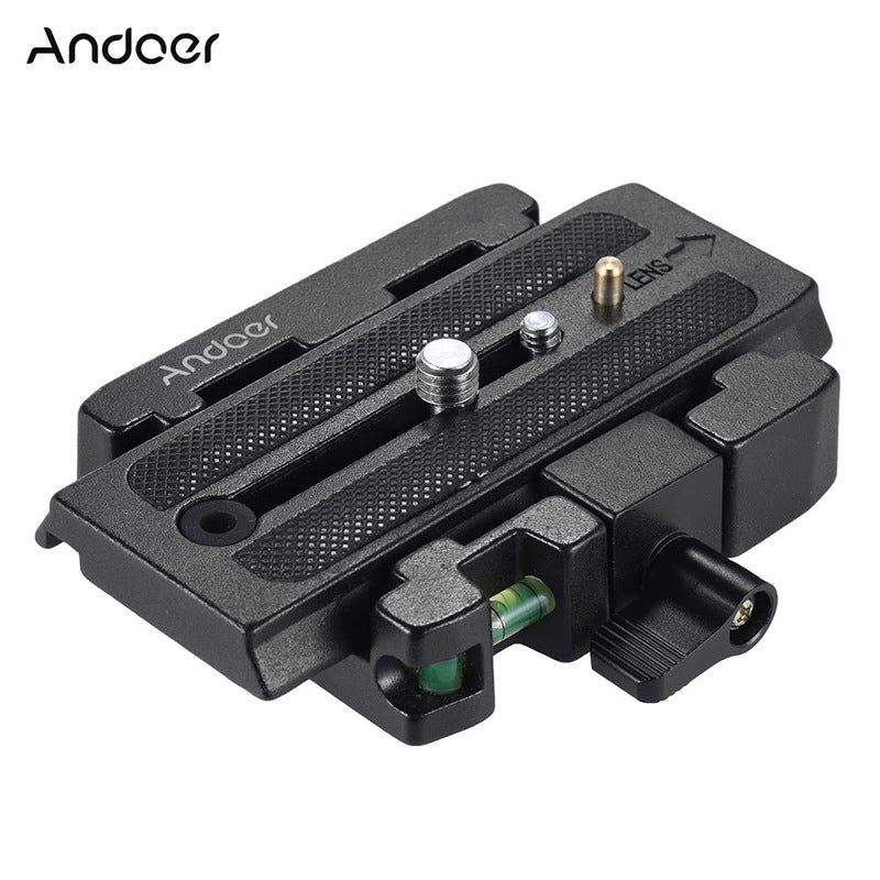 Video Camera Tripod Quick Release Clamp Adapter With Plate Compatible For Manfrotto Head