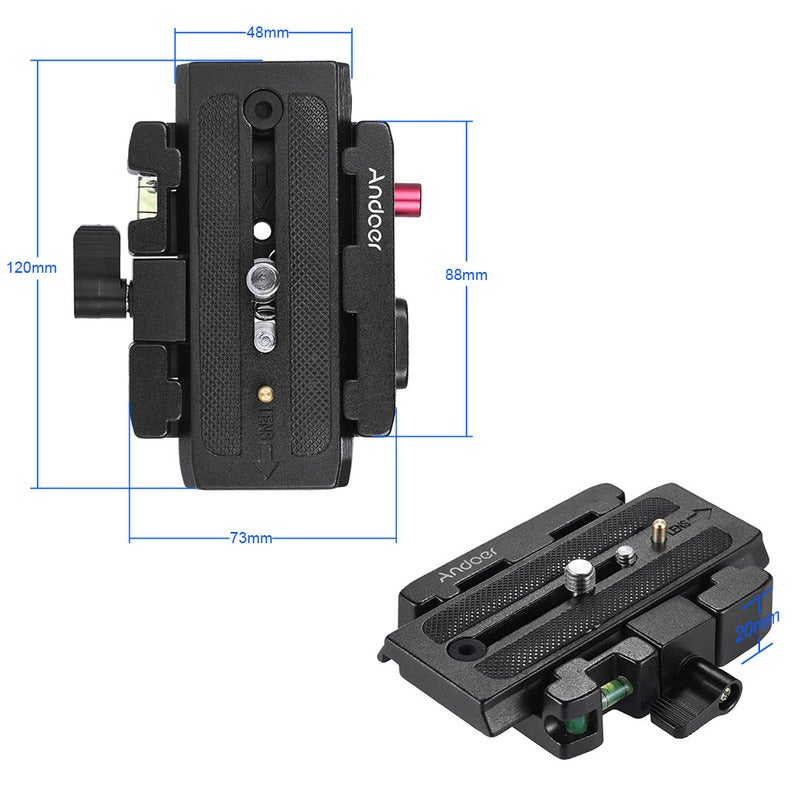 Video Camera Tripod Quick Release Clamp Adapter With Plate Compatible For Manfrotto Head