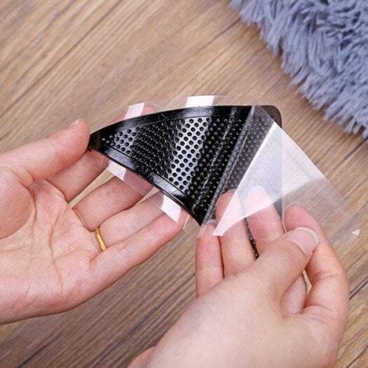 Rug Pads Anti Slip Patch Reusable Floor Carpet Mat Gripper 5Pcs Black