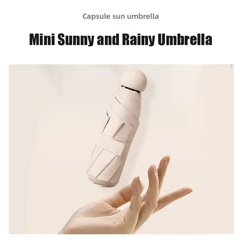 New Anti-Uv Enlarged Dual-Purpose Sun Umbrella Small Sunscreen Black Rubber Parasol Parag Mini Capsule