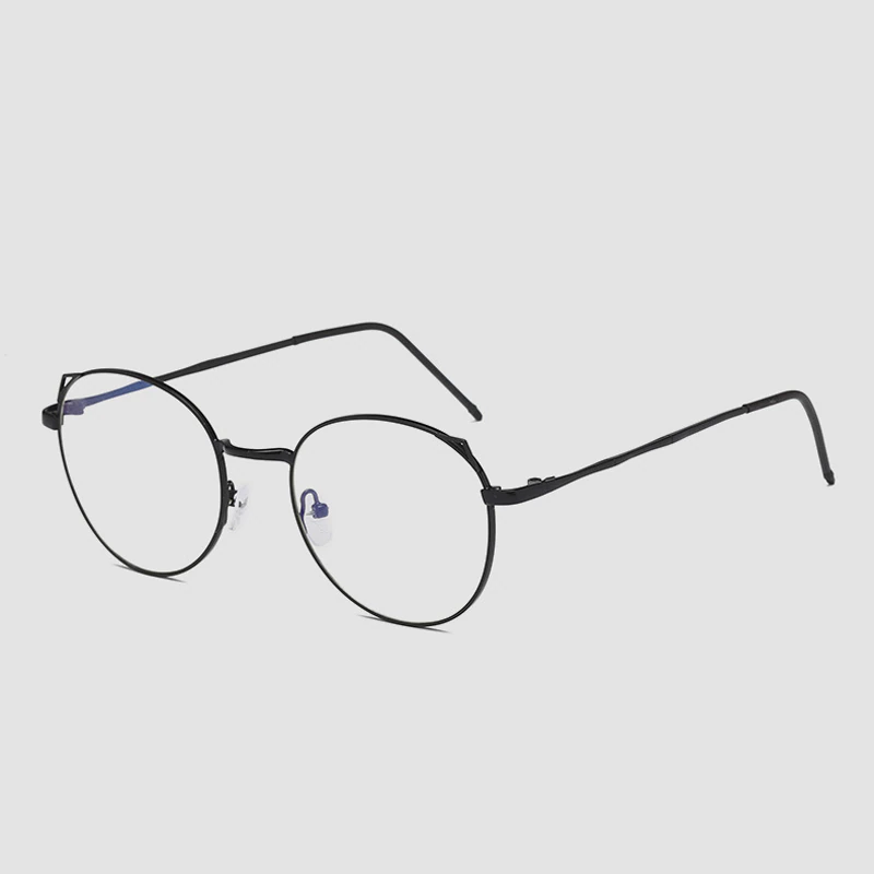 Anti Blue Light Ray Glasses Cat Ear Metal Frame Men Women Black