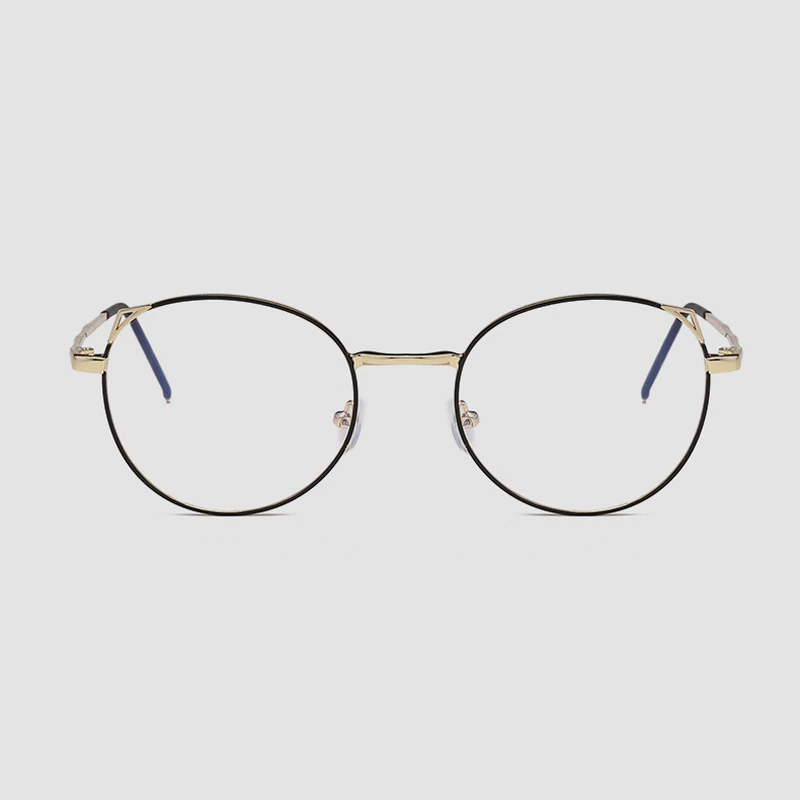 Anti Blue Light Ray Glasses Cat Ear Metal Frame Men Women Gold-Black