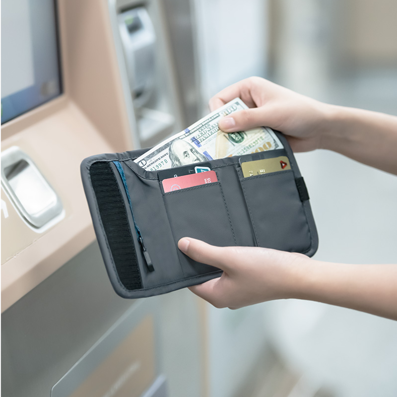 Anti Theft Fried Blocking Travel Wallet Multi Functional Flight Ticket Document Package Storgage Bag