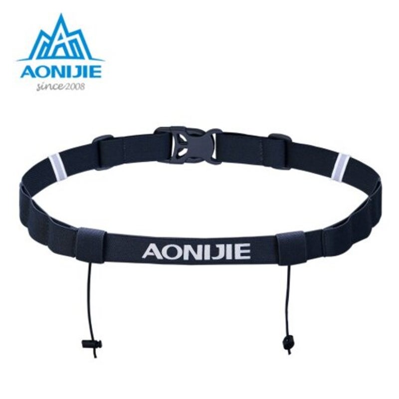 E4076 E4085 Running Race Number Belt Waist Pack Bib Holder For Triathlon Marathon Cycling Black