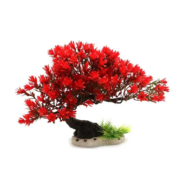 Aquarium Ornaments Simulation Plants Fish Tank Landscaping Decorations Plastic Water Flowers Trees Rocks Accessories