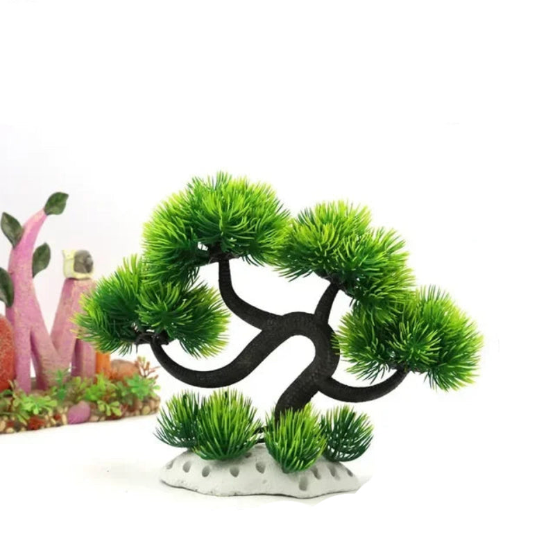 Aquarium Ornaments Simulation Plants Fish Tank Landscaping Decorations Plastic Water Flowers Trees Rocks Accessories