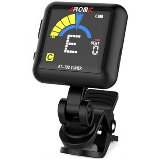 Aroma At 102 Clip On Tuner For Guitar Black