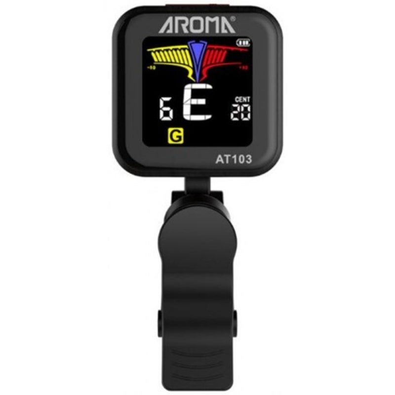 Aroma At 102 Clip On Tuner For Guitar Black